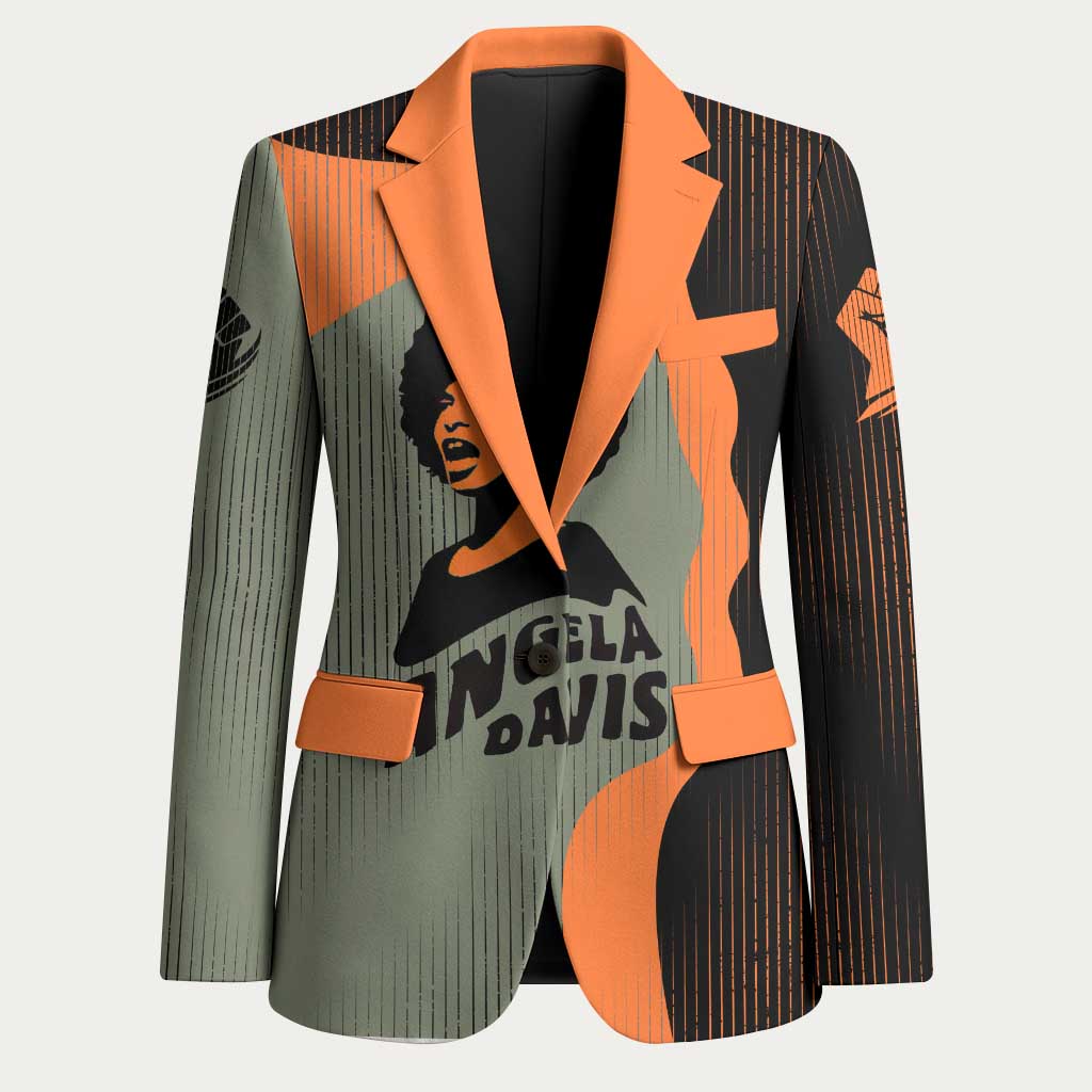 Angela Davis Blazer Retro Graphic Design I Am Changing the Things I Cannot Accept Quote Civil Rights Empowerment Tribute - Wonder Print Shop