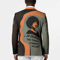Angela Davis Blazer Retro Graphic Design I Am Changing the Things I Cannot Accept Quote Civil Rights Empowerment Tribute - Wonder Print Shop