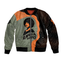 Angela Davis Bomber Jacket Retro Graphic Design I Am Changing the Things I Cannot Accept Quote Civil Rights Empowerment Tribute - Wonder Print Shop