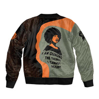 Angela Davis Bomber Jacket Retro Graphic Design I Am Changing the Things I Cannot Accept Quote Civil Rights Empowerment Tribute - Wonder Print Shop