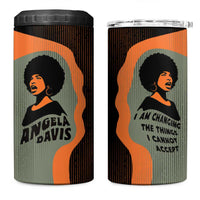 Angela Davis 4 in 1 Can Cooler Tumbler Retro Graphic Design I Am Changing the Things I Cannot Accept Quote Civil Rights Empowerment Tribute - Wonder Print Shop