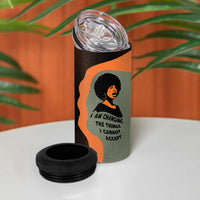 Angela Davis 4 in 1 Can Cooler Tumbler Retro Graphic Design I Am Changing the Things I Cannot Accept Quote Civil Rights Empowerment Tribute - Wonder Print Shop
