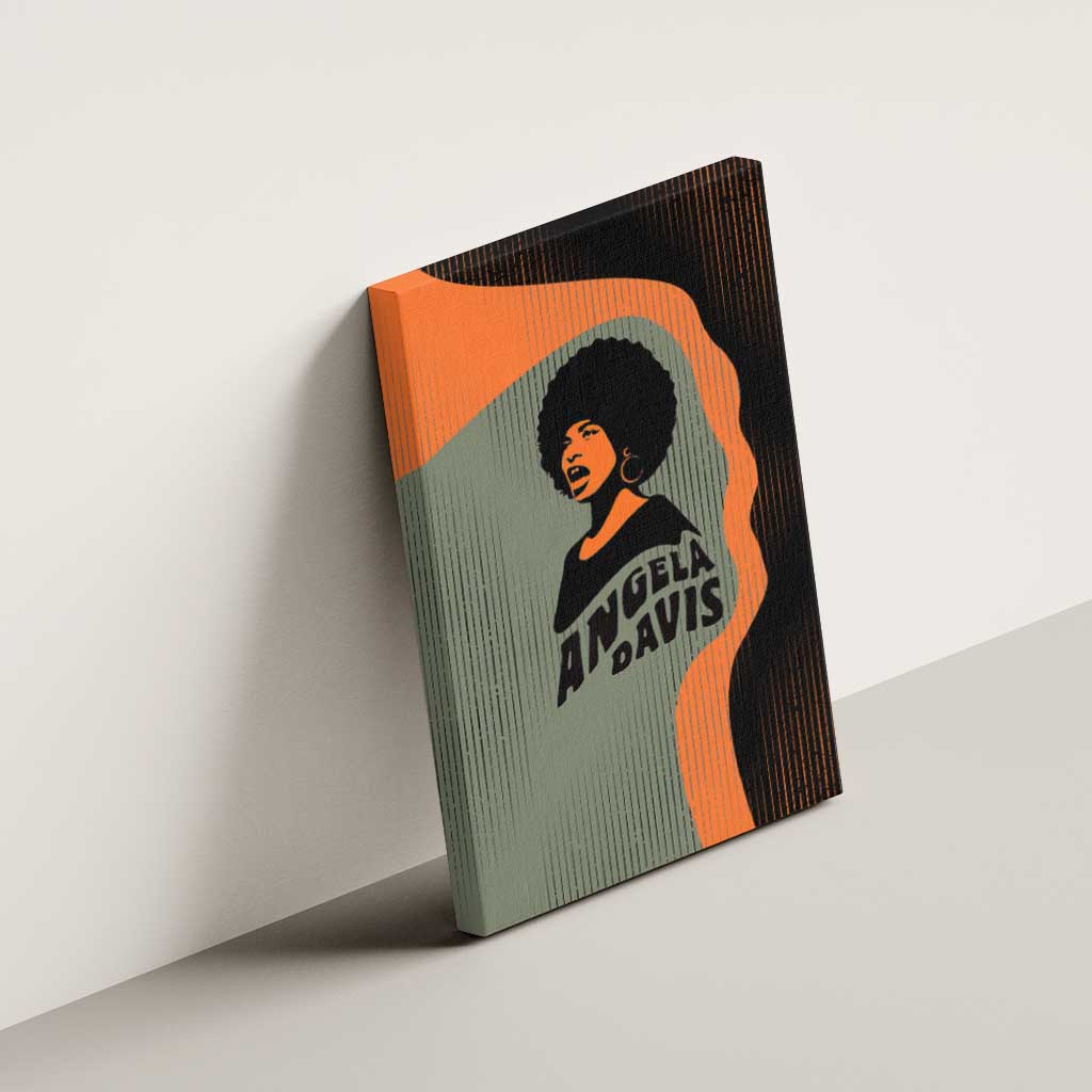 Angela Davis Canvas Wall Art Retro Graphic Design I Am Changing the Things I Cannot Accept Quote Civil Rights Empowerment Tribute - Wonder Print Shop
