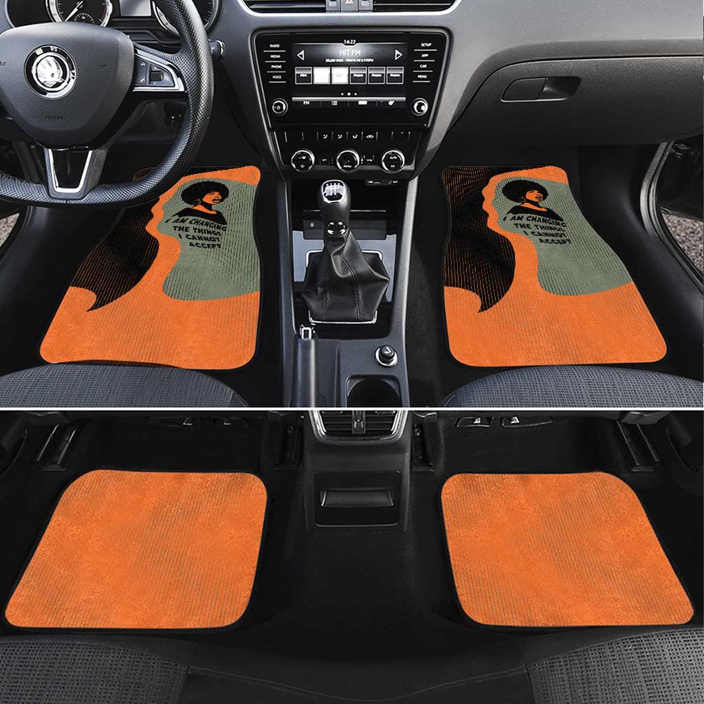 Angela Davis Car Mats Retro Graphic Design I Am Changing the Things I Cannot Accept Quote Civil Rights Empowerment Tribute - Wonder Print Shop