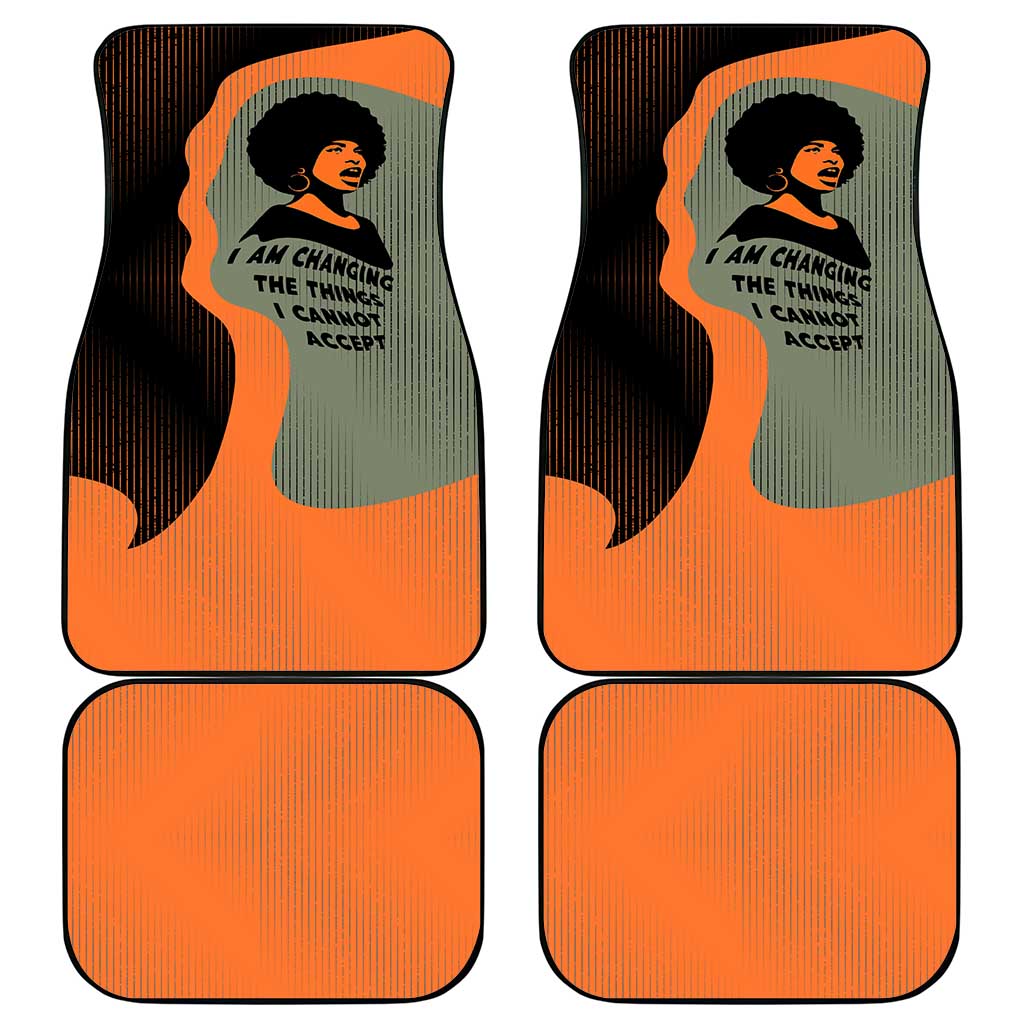 Angela Davis Car Mats Retro Graphic Design I Am Changing the Things I Cannot Accept Quote Civil Rights Empowerment Tribute - Wonder Print Shop