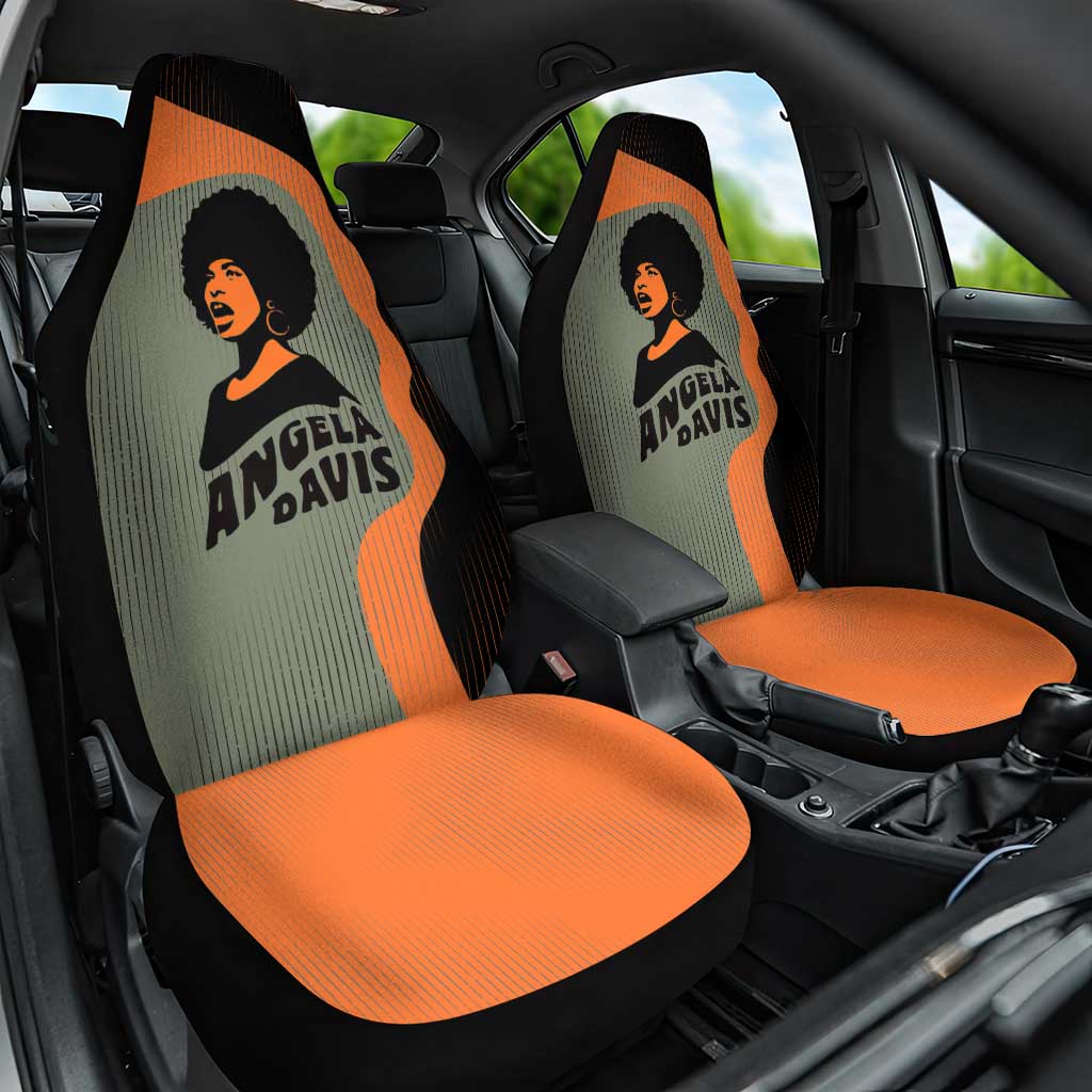 Angela Davis Car Seat Cover Retro Graphic Design I Am Changing the Things I Cannot Accept Quote Civil Rights Empowerment Tribute - Wonder Print Shop