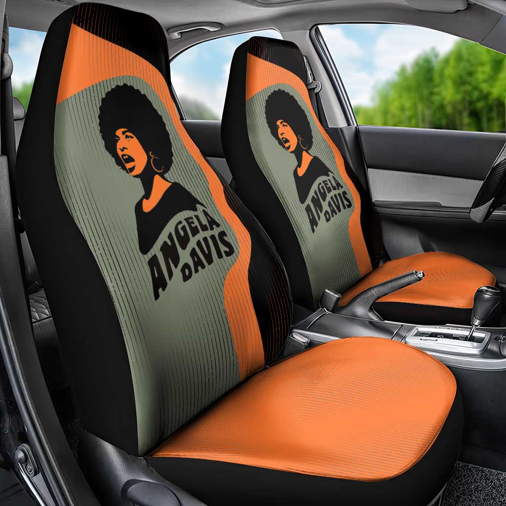 Angela Davis Car Seat Cover Retro Graphic Design I Am Changing the Things I Cannot Accept Quote Civil Rights Empowerment Tribute - Wonder Print Shop