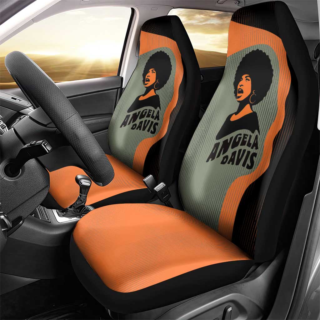 Angela Davis Car Seat Cover Retro Graphic Design I Am Changing the Things I Cannot Accept Quote Civil Rights Empowerment Tribute - Wonder Print Shop