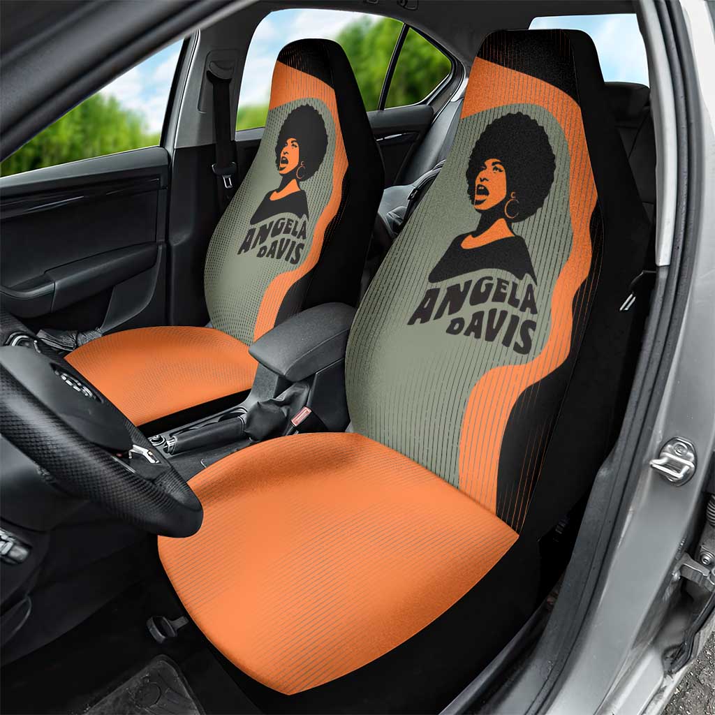 Angela Davis Car Seat Cover Retro Graphic Design I Am Changing the Things I Cannot Accept Quote Civil Rights Empowerment Tribute - Wonder Print Shop