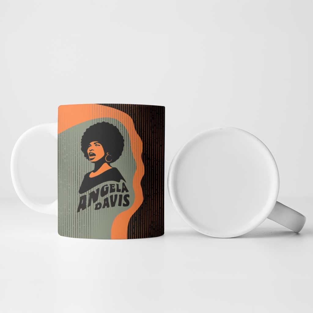 Angela Davis Ceramic Mug Retro Graphic Design I Am Changing the Things I Cannot Accept Quote Civil Rights Empowerment Tribute - Wonder Print Shop