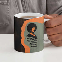 Angela Davis Ceramic Mug Retro Graphic Design I Am Changing the Things I Cannot Accept Quote Civil Rights Empowerment Tribute - Wonder Print Shop