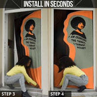 Angela Davis Door Cover Retro Graphic Design I Am Changing the Things I Cannot Accept Quote Civil Rights Empowerment Tribute - Wonder Print Shop