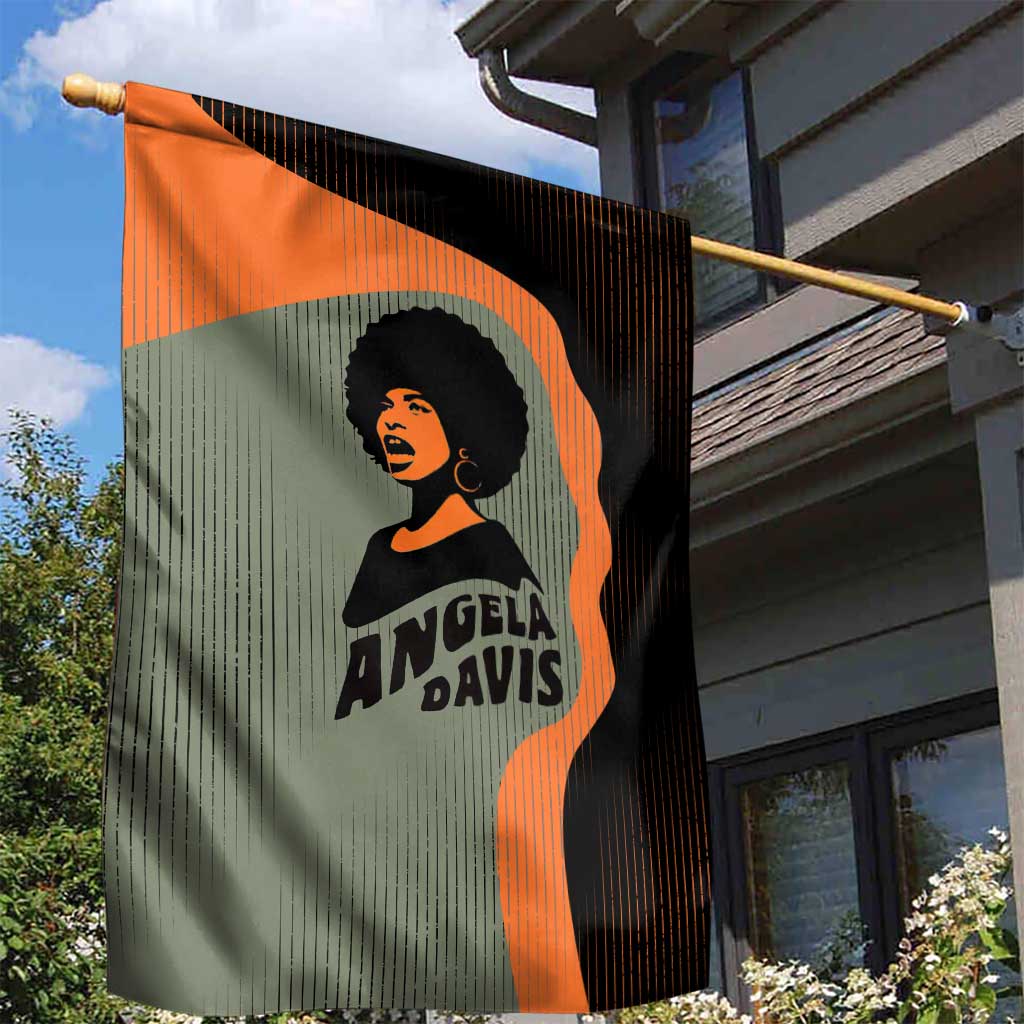 Angela Davis Garden Flag Retro Graphic Design I Am Changing the Things I Cannot Accept Quote Civil Rights Empowerment Tribute - Wonder Print Shop