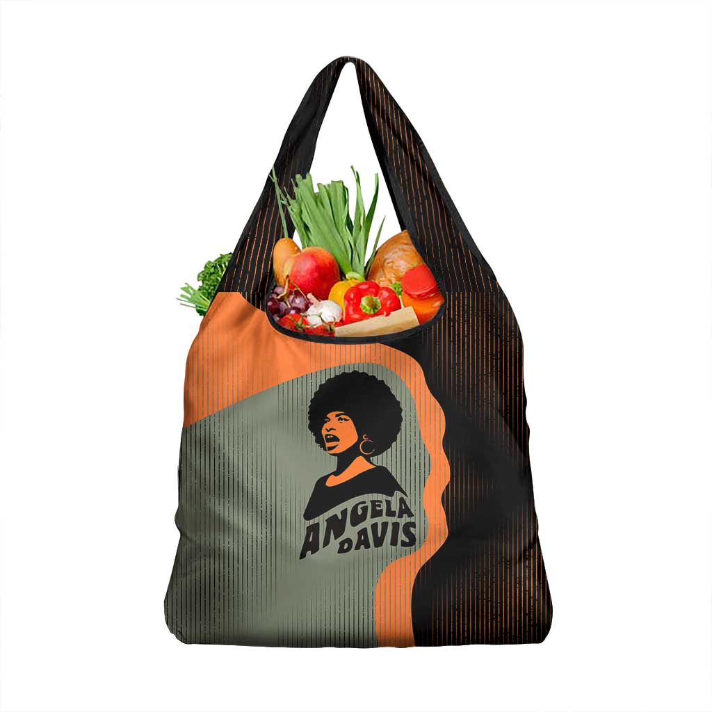 Angela Davis Grocery Bag Retro Graphic Design I Am Changing the Things I Cannot Accept Quote Civil Rights Empowerment Tribute - Wonder Print Shop