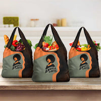 Angela Davis Grocery Bag Retro Graphic Design I Am Changing the Things I Cannot Accept Quote Civil Rights Empowerment Tribute - Wonder Print Shop