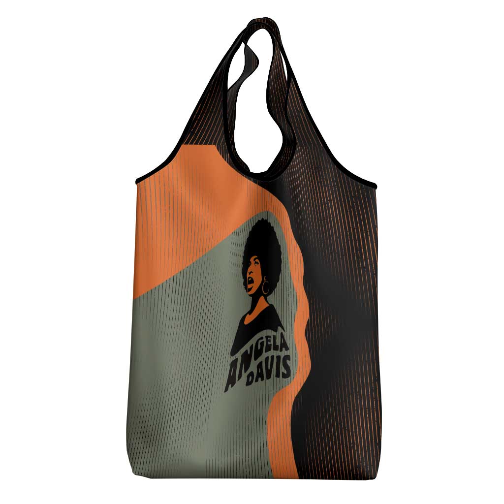 Angela Davis Grocery Bag Retro Graphic Design I Am Changing the Things I Cannot Accept Quote Civil Rights Empowerment Tribute - Wonder Print Shop