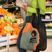 Angela Davis Grocery Bag Retro Graphic Design I Am Changing the Things I Cannot Accept Quote Civil Rights Empowerment Tribute - Wonder Print Shop