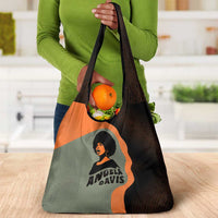 Angela Davis Grocery Bag Retro Graphic Design I Am Changing the Things I Cannot Accept Quote Civil Rights Empowerment Tribute - Wonder Print Shop