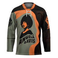 Angela Davis Hockey Jersey Retro Graphic Design I Am Changing the Things I Cannot Accept Quote Civil Rights Empowerment Tribute - Wonder Print Shop