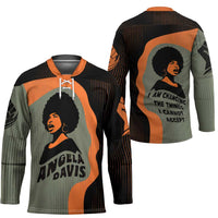 Angela Davis Hockey Jersey Retro Graphic Design I Am Changing the Things I Cannot Accept Quote Civil Rights Empowerment Tribute - Wonder Print Shop