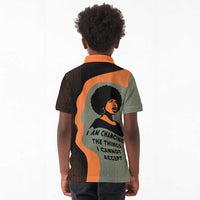 Angela Davis Kid Polo Shirt Retro Graphic Design I Am Changing the Things I Cannot Accept Quote Civil Rights Empowerment Tribute TS04