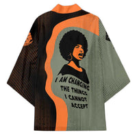 Angela Davis Kimono Retro Graphic Design I Am Changing the Things I Cannot Accept Quote Civil Rights Empowerment Tribute - Wonder Print Shop
