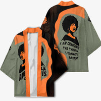 Angela Davis Kimono Retro Graphic Design I Am Changing the Things I Cannot Accept Quote Civil Rights Empowerment Tribute - Wonder Print Shop