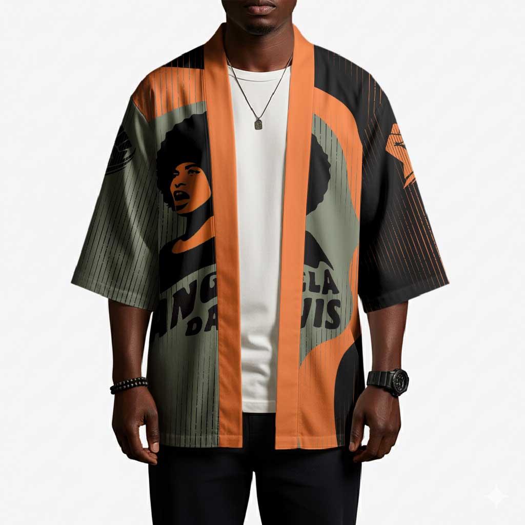 Angela Davis Kimono Retro Graphic Design I Am Changing the Things I Cannot Accept Quote Civil Rights Empowerment Tribute - Wonder Print Shop