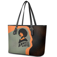 Angela Davis Leather Tote Bag Retro Graphic Design I Am Changing the Things I Cannot Accept Quote Civil Rights Empowerment Tribute - Wonder Print Shop