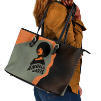 Angela Davis Leather Tote Bag Retro Graphic Design I Am Changing the Things I Cannot Accept Quote Civil Rights Empowerment Tribute - Wonder Print Shop