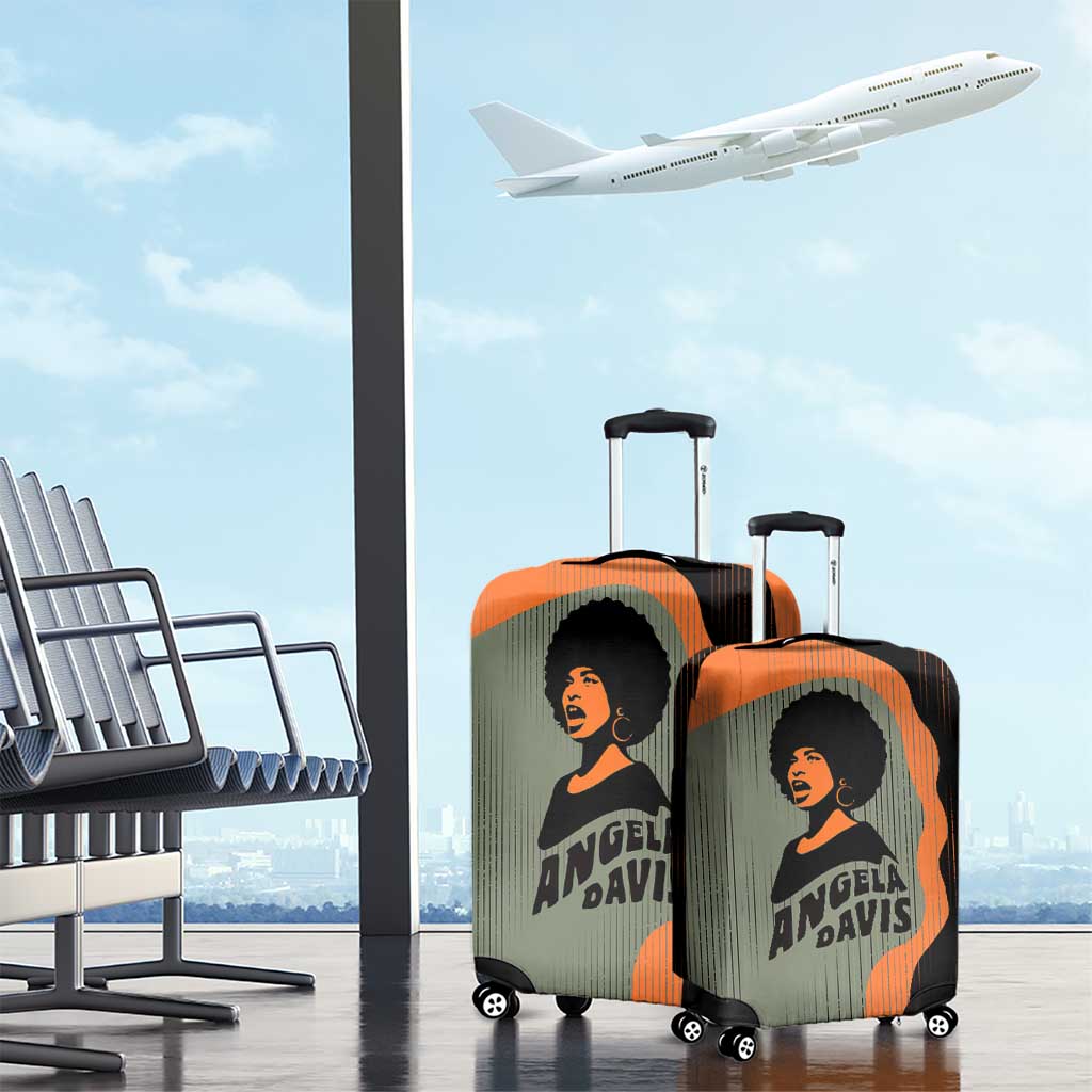 Angela Davis Luggage Cover Retro Graphic Design I Am Changing the Things I Cannot Accept Quote Civil Rights Empowerment Tribute - Wonder Print Shop