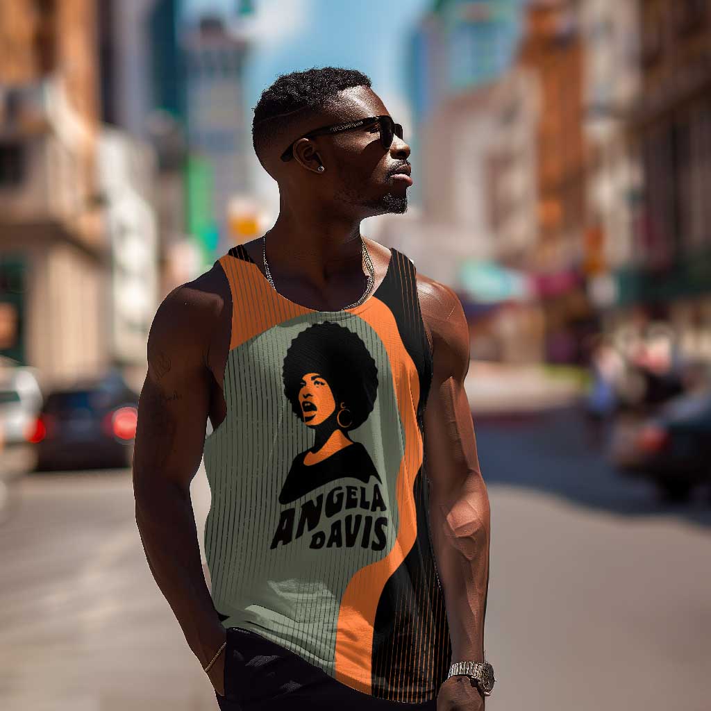 Angela Davis Men Tank Top Retro Graphic Design I Am Changing the Things I Cannot Accept Quote Civil Rights Empowerment Tribute - Wonder Print Shop