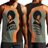 Angela Davis Men Tank Top Retro Graphic Design I Am Changing the Things I Cannot Accept Quote Civil Rights Empowerment Tribute - Wonder Print Shop