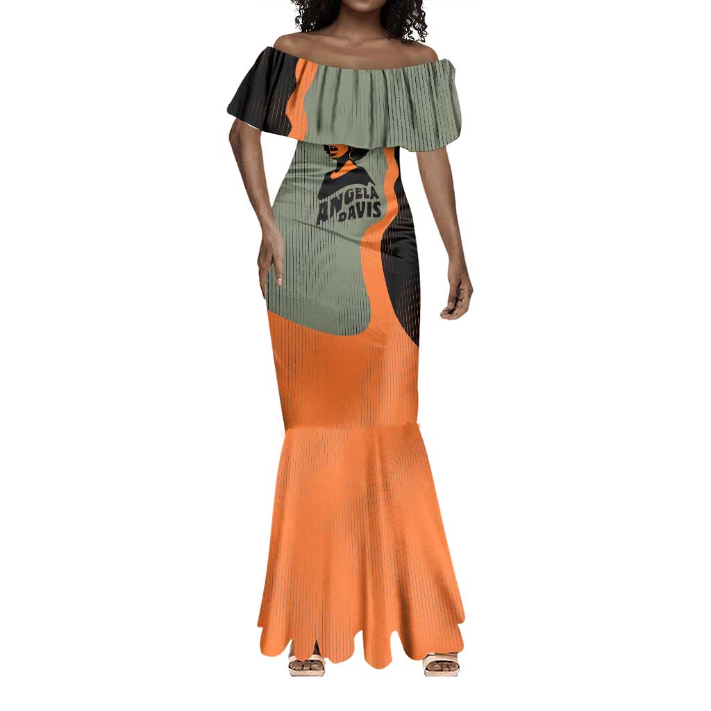 Angela Davis Mermaid Dress Retro Graphic Design I Am Changing the Things I Cannot Accept Quote Civil Rights Empowerment Tribute TS04