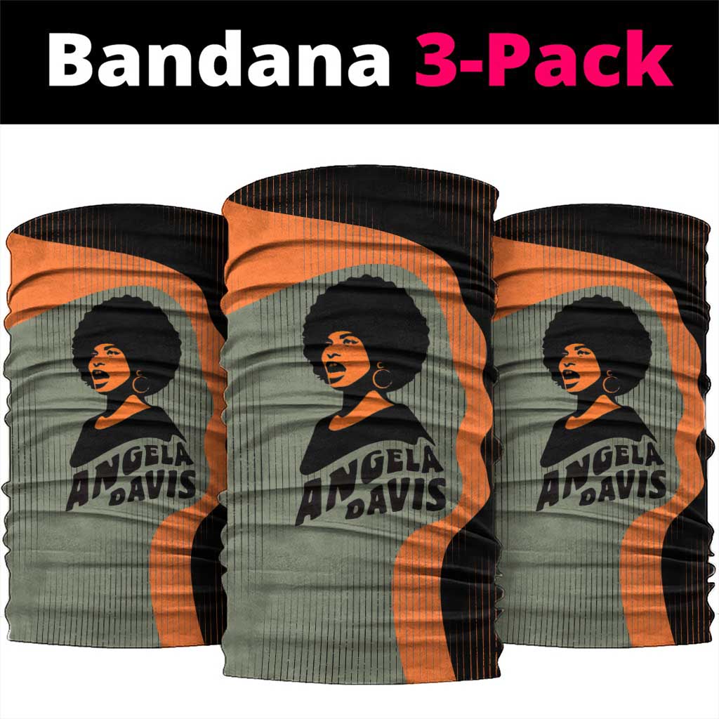 Angela Davis Neck Gaiter Retro Graphic Design I Am Changing the Things I Cannot Accept Quote Civil Rights Empowerment Tribute - Wonder Print Shop