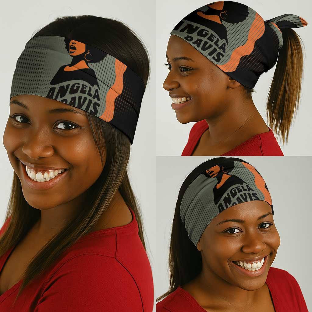 Angela Davis Neck Gaiter Retro Graphic Design I Am Changing the Things I Cannot Accept Quote Civil Rights Empowerment Tribute - Wonder Print Shop