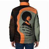 Angela Davis Padded Jacket Retro Graphic Design I Am Changing the Things I Cannot Accept Quote Civil Rights Empowerment Tribute - Wonder Print Shop