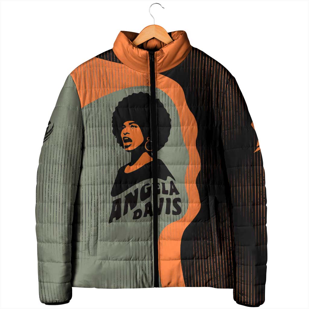 Angela Davis Padded Jacket Retro Graphic Design I Am Changing the Things I Cannot Accept Quote Civil Rights Empowerment Tribute - Wonder Print Shop