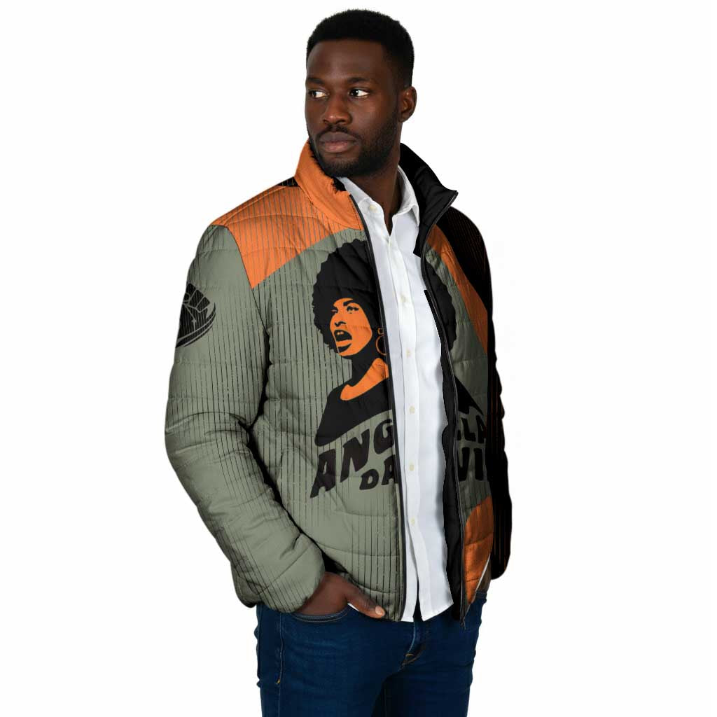 Angela Davis Padded Jacket Retro Graphic Design I Am Changing the Things I Cannot Accept Quote Civil Rights Empowerment Tribute - Wonder Print Shop