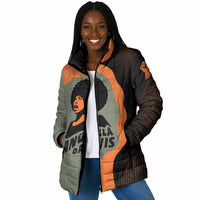 Angela Davis Padded Jacket Retro Graphic Design I Am Changing the Things I Cannot Accept Quote Civil Rights Empowerment Tribute - Wonder Print Shop