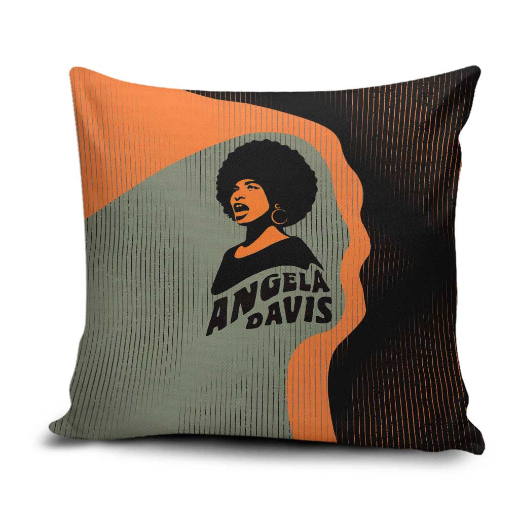 Angela Davis Pillow Cover Retro Graphic Design I Am Changing the Things I Cannot Accept Quote Civil Rights Empowerment Tribute - Wonder Print Shop