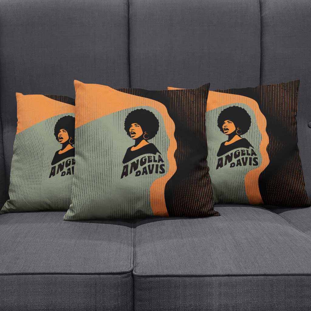 Angela Davis Pillow Cover Retro Graphic Design I Am Changing the Things I Cannot Accept Quote Civil Rights Empowerment Tribute - Wonder Print Shop