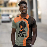 Angela Davis Polo Shirt Retro Graphic Design I Am Changing the Things I Cannot Accept Quote Civil Rights Empowerment Tribute TS04