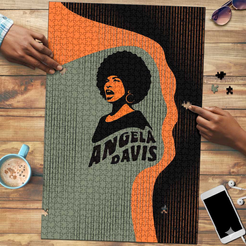Angela Davis Puzzle Retro Graphic Design I Am Changing the Things I Cannot Accept Quote Civil Rights Empowerment Tribute - Wonder Print Shop