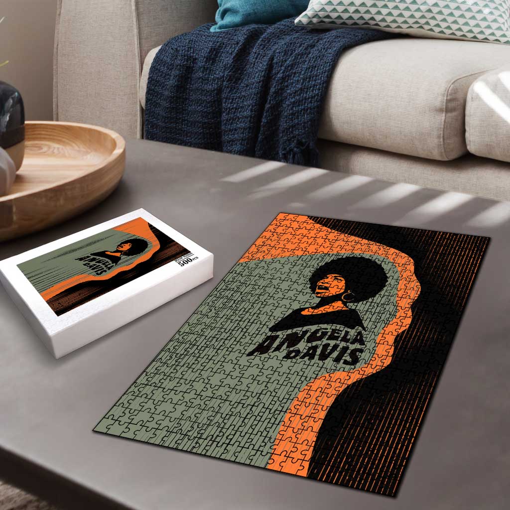 Angela Davis Puzzle Retro Graphic Design I Am Changing the Things I Cannot Accept Quote Civil Rights Empowerment Tribute - Wonder Print Shop