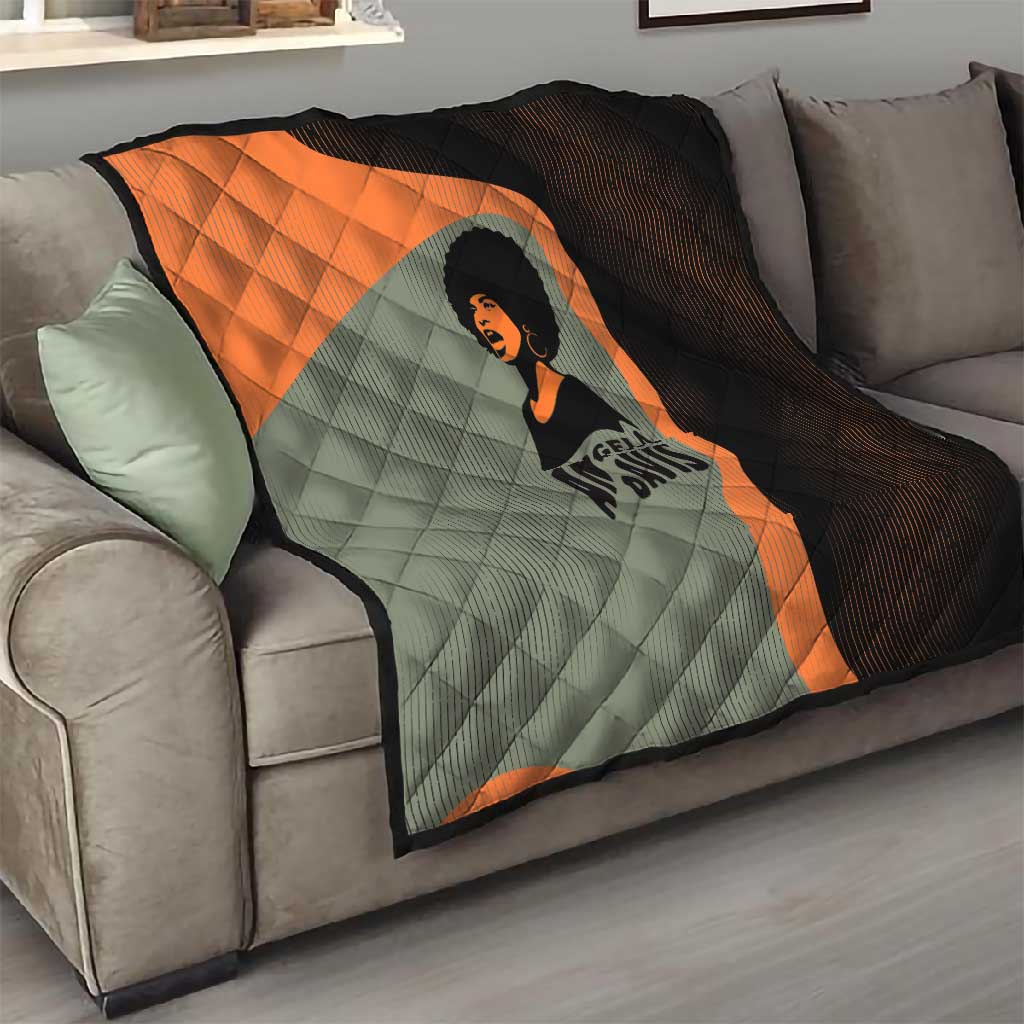 Angela Davis Quilt Retro Graphic Design I Am Changing the Things I Cannot Accept Quote Civil Rights Empowerment Tribute - Wonder Print Shop