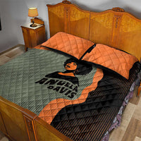 Angela Davis Quilt Bed Set Retro Graphic Design I Am Changing the Things I Cannot Accept Quote Civil Rights Empowerment Tribute - Wonder Print Shop