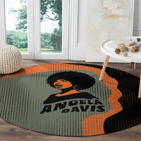 Angela Davis Round Carpet Retro Graphic Design I Am Changing the Things I Cannot Accept Quote Civil Rights Empowerment Tribute - Wonder Print Shop