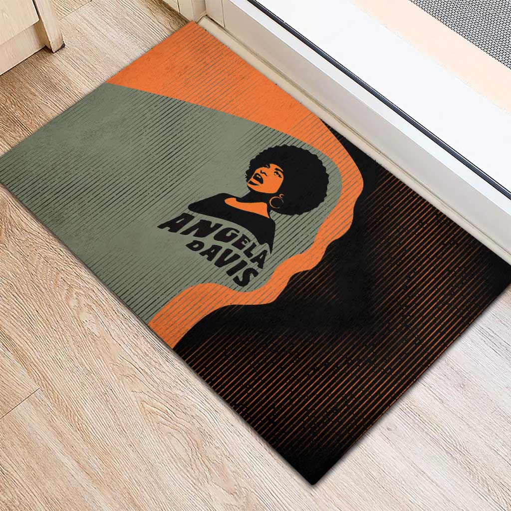 Angela Davis Rubber Doormat Retro Graphic Design I Am Changing the Things I Cannot Accept Quote Civil Rights Empowerment Tribute - Wonder Print Shop