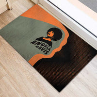 Angela Davis Rubber Doormat Retro Graphic Design I Am Changing the Things I Cannot Accept Quote Civil Rights Empowerment Tribute - Wonder Print Shop